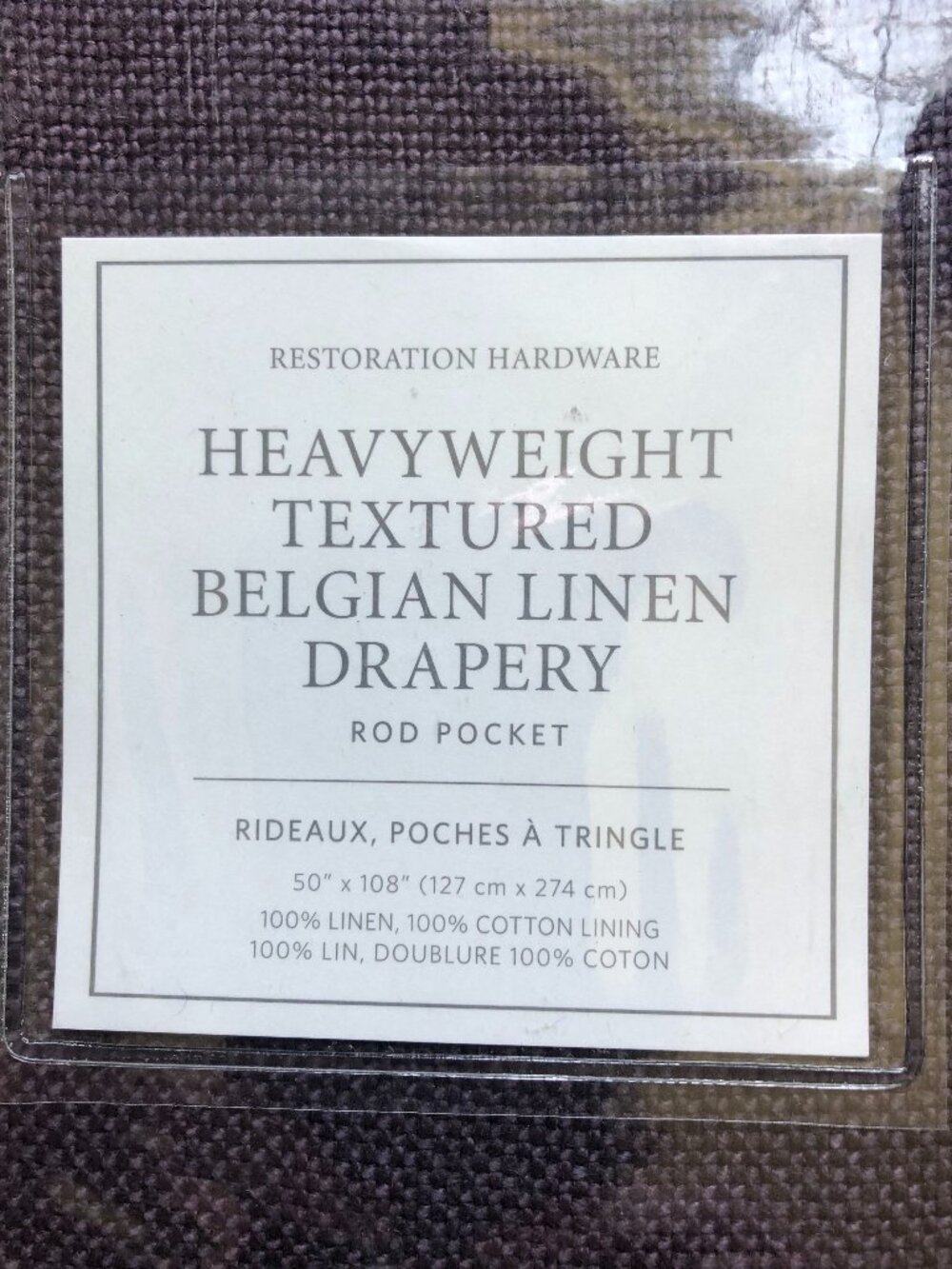 RH Heavyweight Textured Belgian Linen Drape